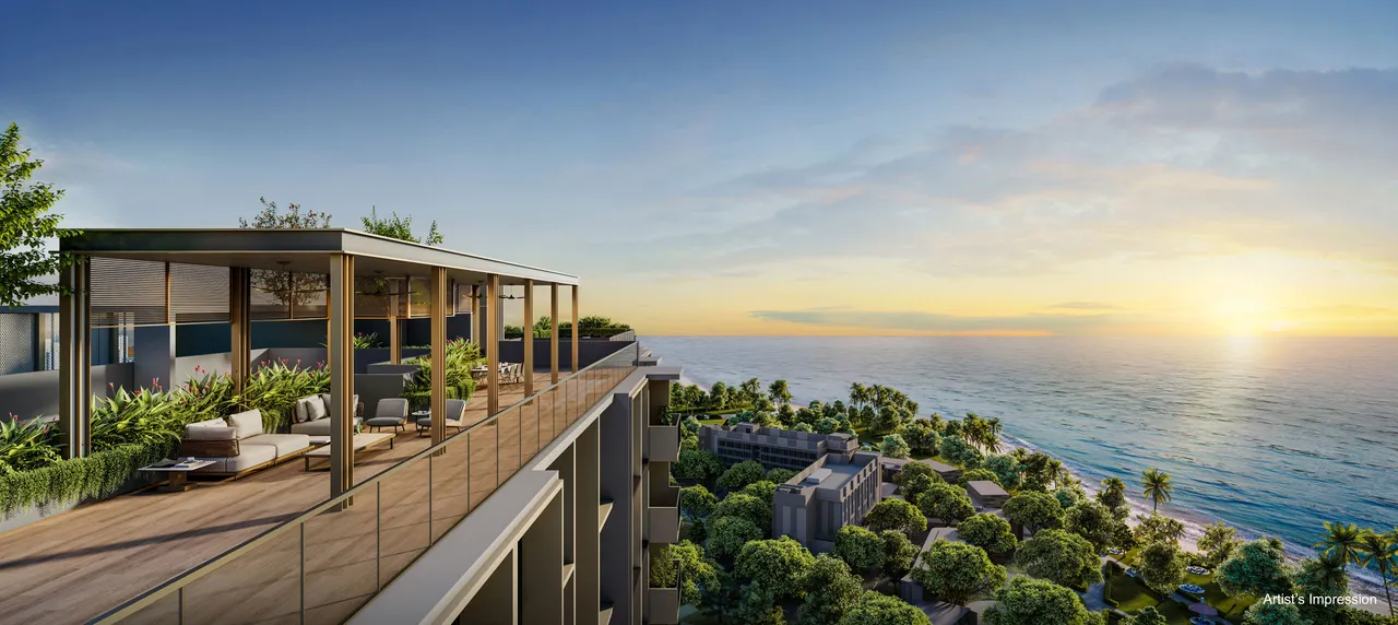 Coastal Cabana - artist's impression of the sky terrace and sea view