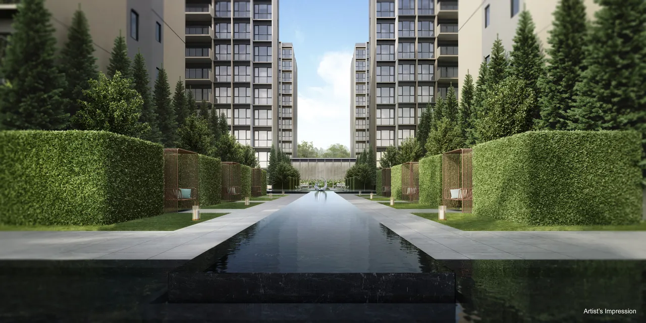 Coastal Cabana - artist's impression of the central water feature