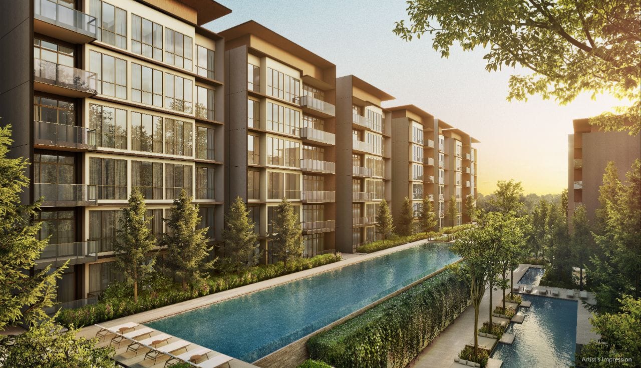 Amberwood - hilltop lap pool artist's impression